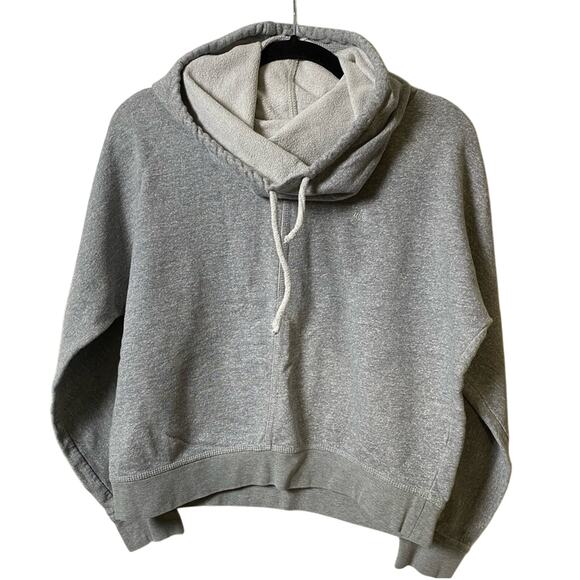 Nike Sportswear Womens Mets Cowl Neck Cropped Hoodie Size Large Grey Sports - Picture 1 of 6